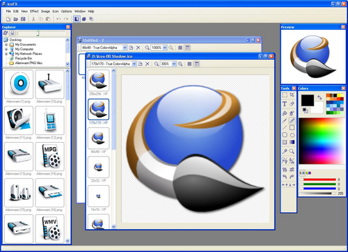 Editeur d'icônes compatible PNG et Vista