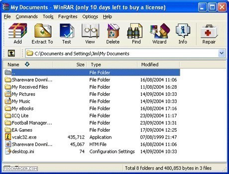 WinRAR compresser fichier